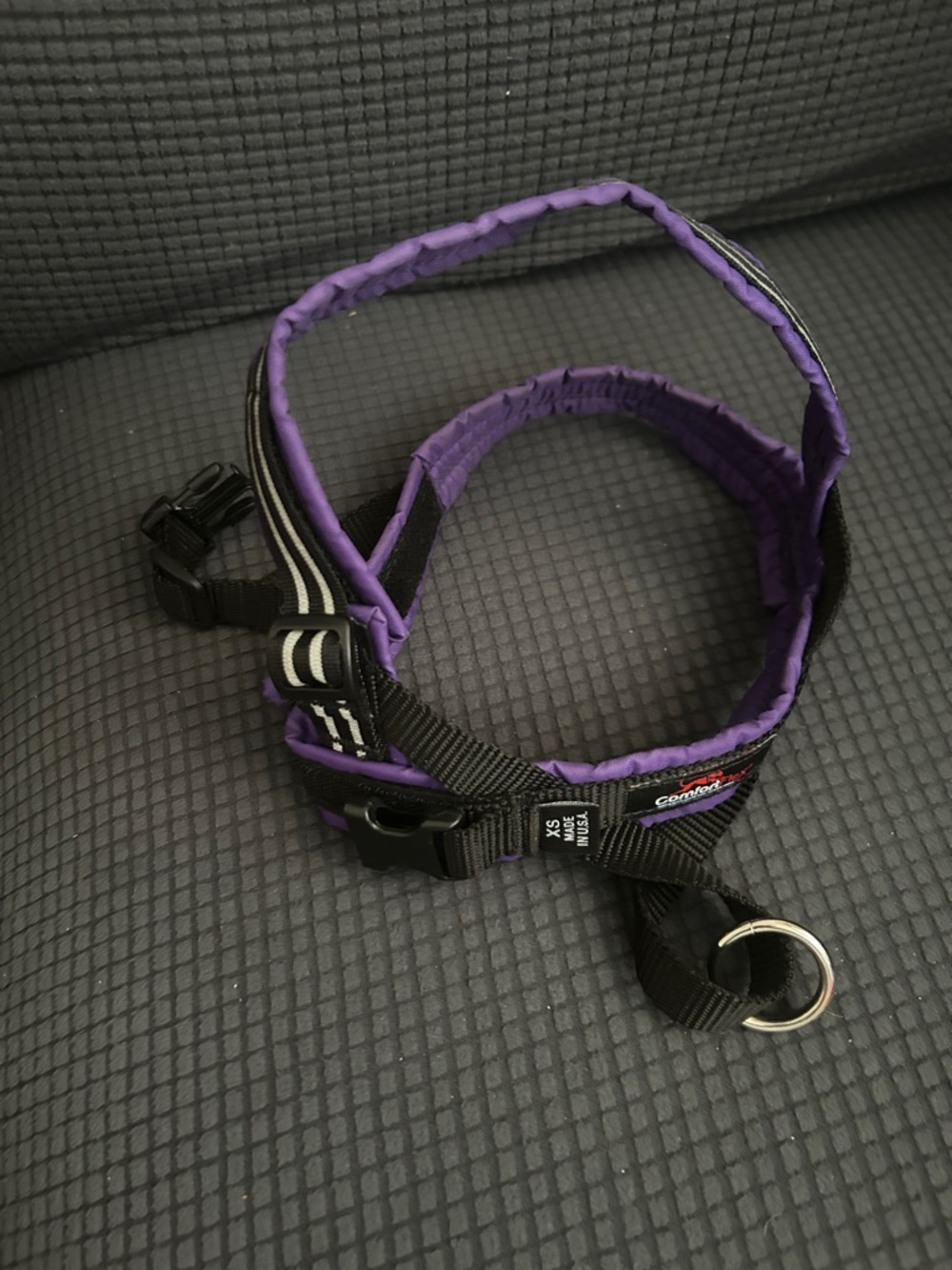 ComfortFlex No Choke, No Chafe Dog Harness–USA Made-Padded, Reflective, Purple